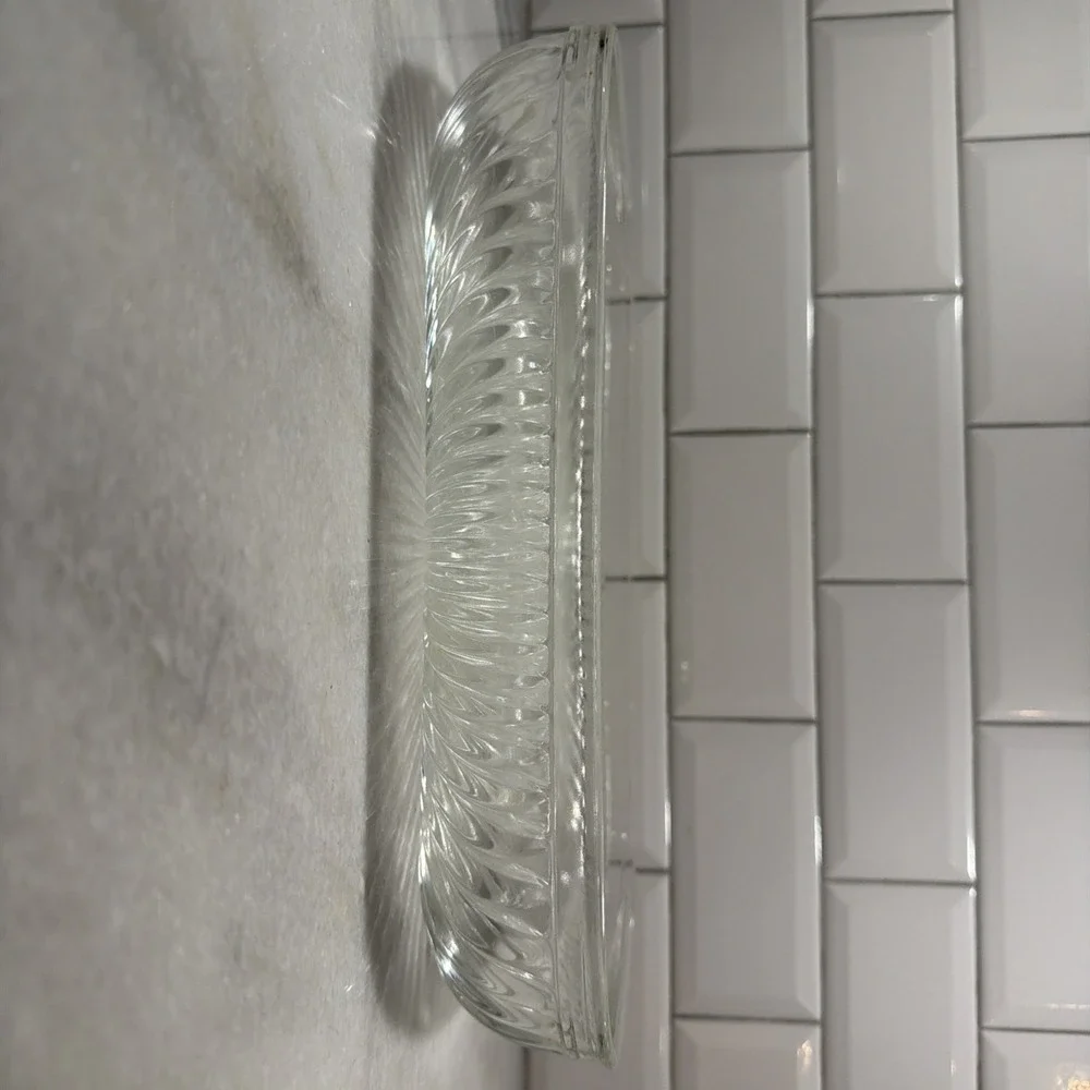 Vtg Oven-proof Ribbed Casserole Dish Rectangle 14x8